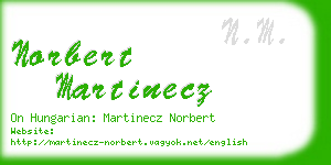 norbert martinecz business card